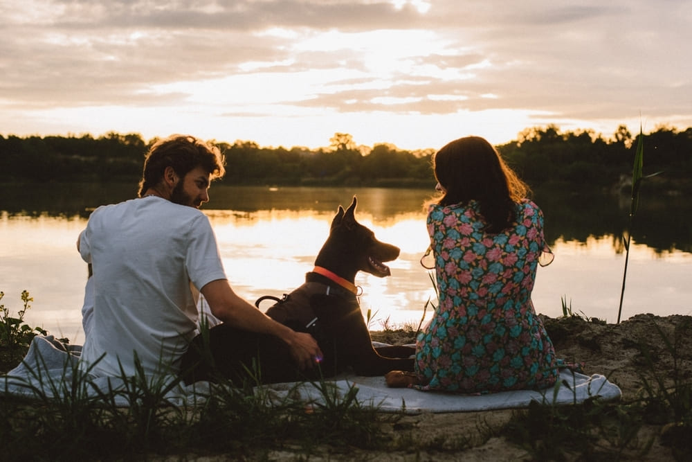 Доберман с владельцами