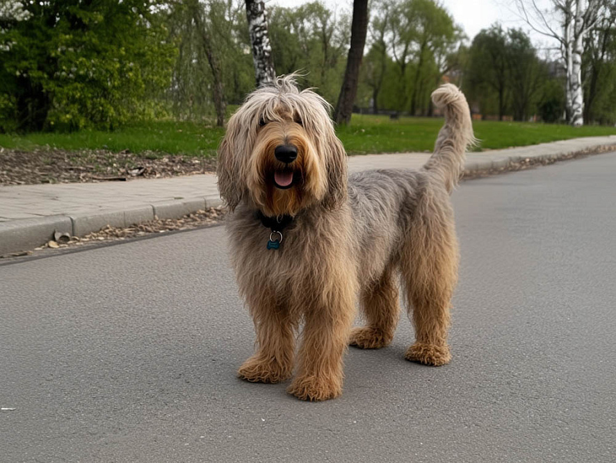 Оттерхаунд стоит на дороге