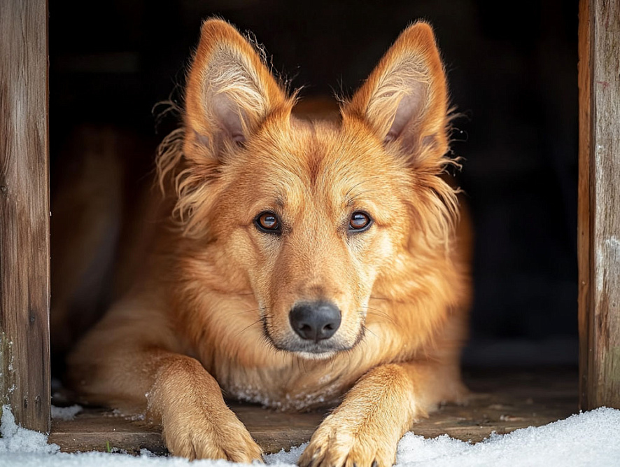 Баскская овчарка смотрит вперед