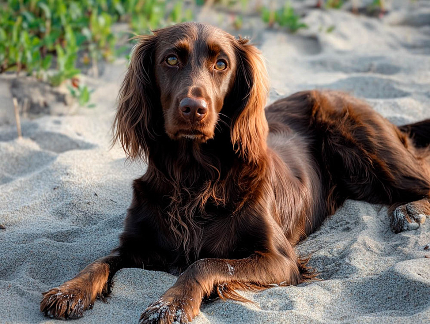Изображениe — Лангхаар лежит и отдыхает Лангхаар лежит и отдыхает