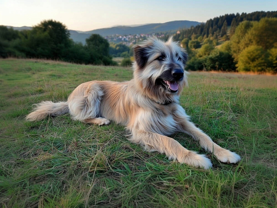 Баскская овчарка в поле
