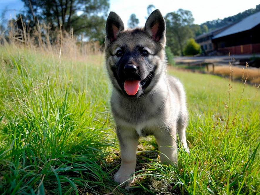 Норвежский элкхаунд летом