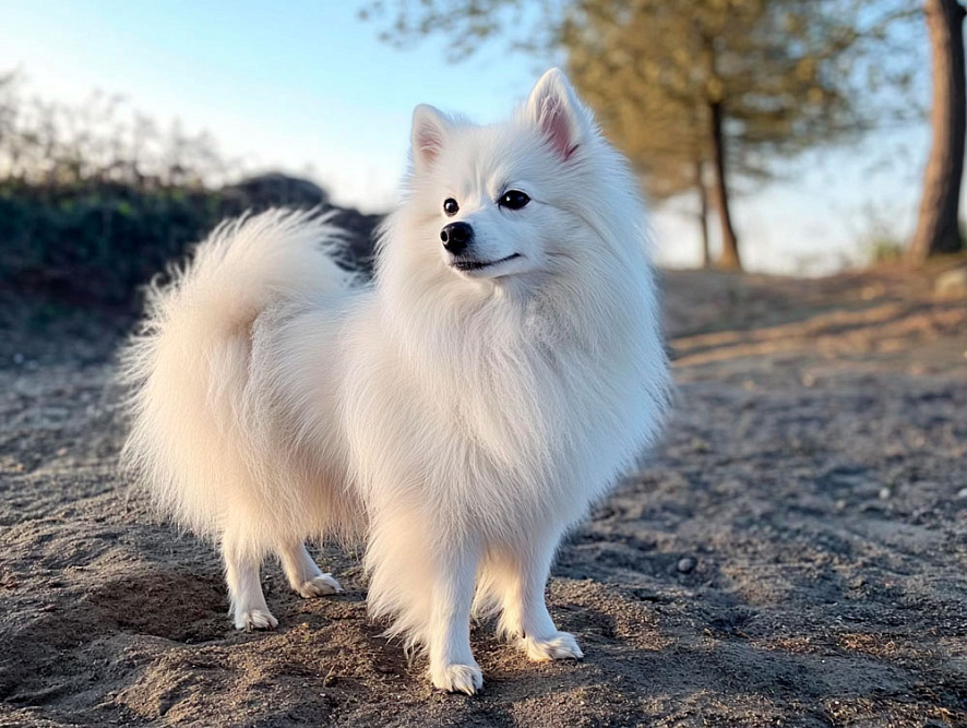 Вольпино итальяно на дороге