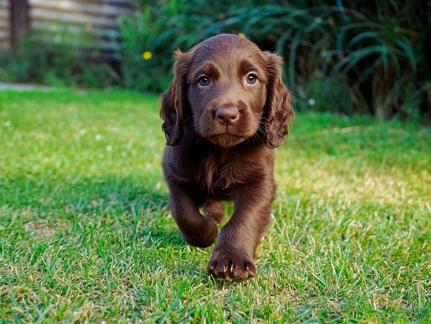 Маленький щенок суссекс-спаниеля