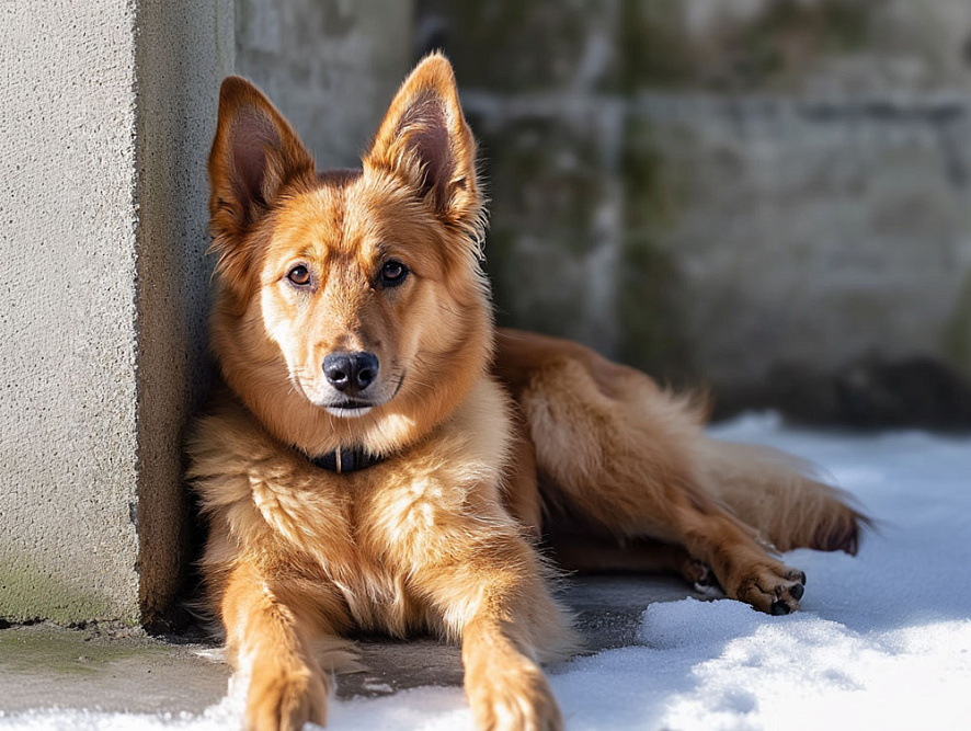 Баскская овчарка в ошейнике