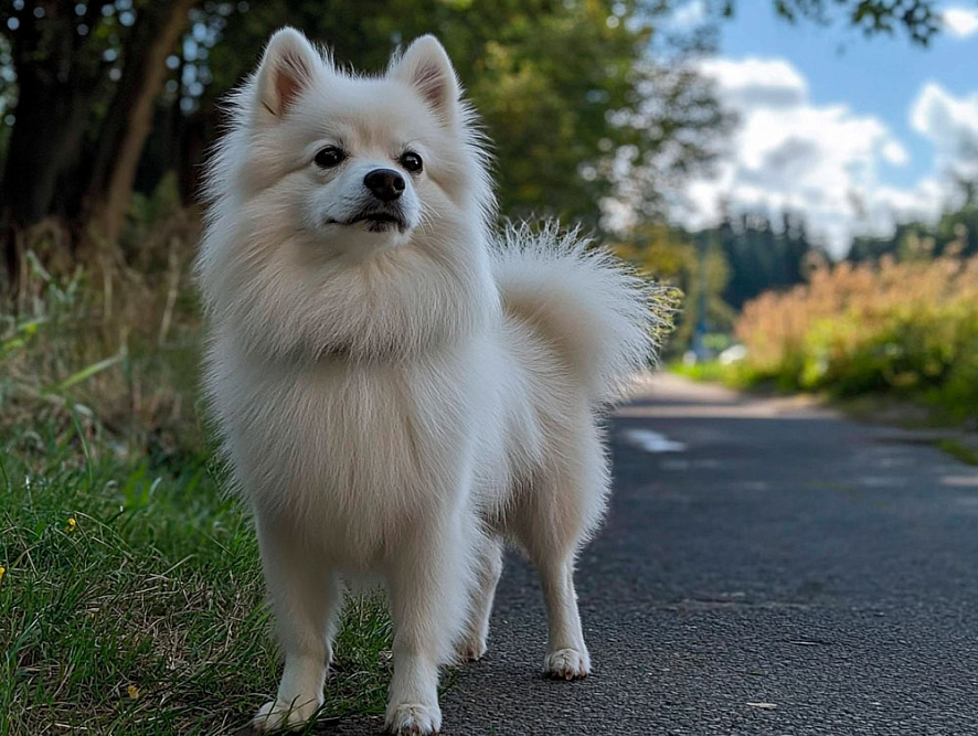 Вольпино итальяно на прогулочной площадке