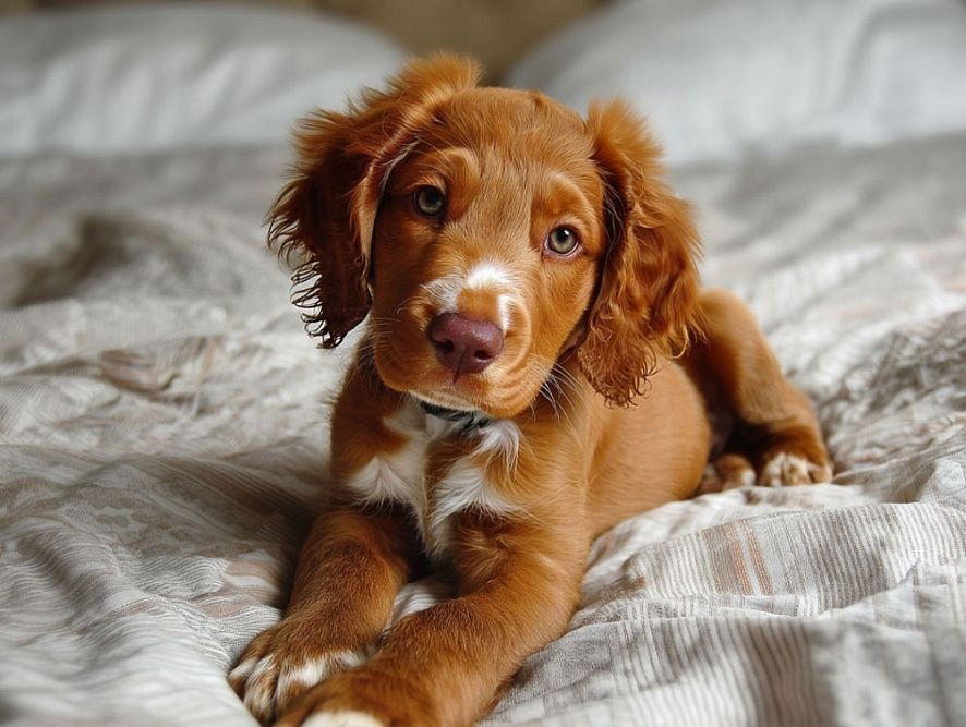 Щенок немецкого спаниеля дома