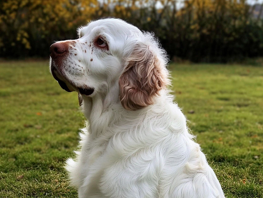 Кламбер-спаниель в парке