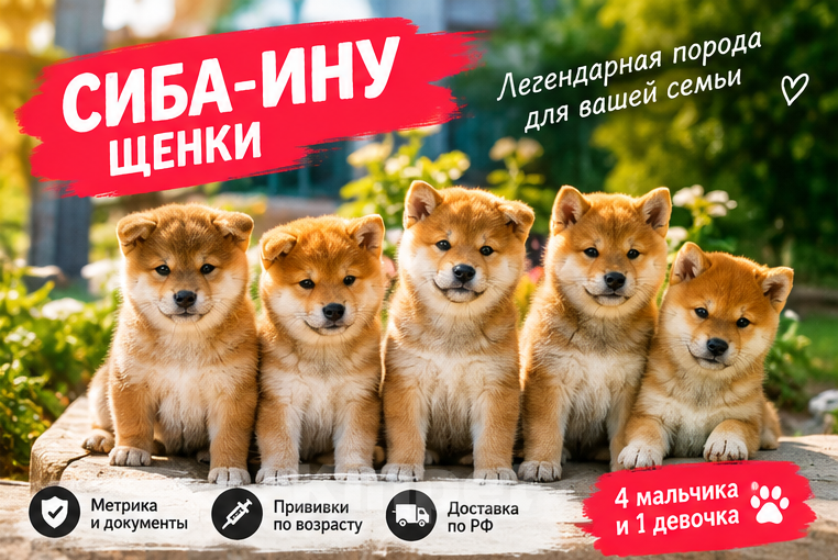 Собаки в Москве: Сиба ину мальчики на ноябрь Мальчик, 60 000 руб. - фото 1