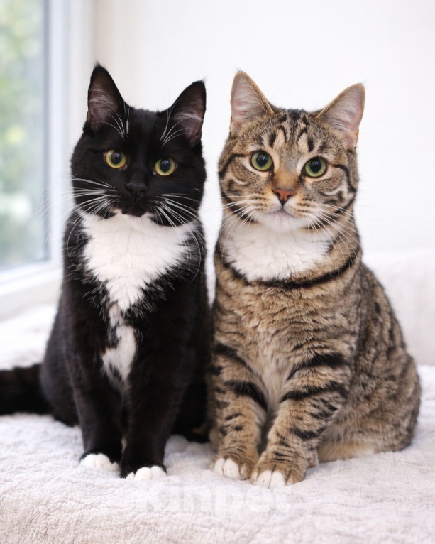 Кошки в Москве: Котята-неразлучники в добрые руки Девочка, Бесплатно - фото 1