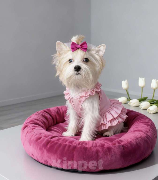 Собаки в Москве: Белый йорк с голубыми глазами девочка подрощенная Девочка, 130 000 руб. - фото 6