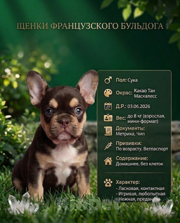 Собаки в Рязани: Щенок французского бульдога Девочка, 75 000 руб. - фото 1