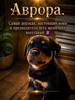 Щенок ротвейлера самая жизнерадостная девочка Аврора